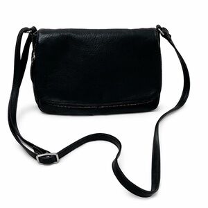 Anthropologie Margot Black Leather Crossbody Bag